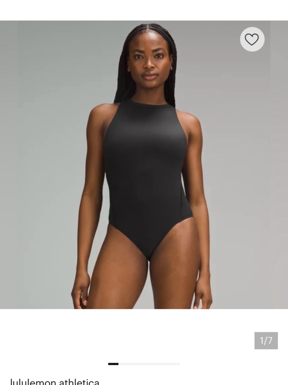 Lululemon Black High-Neck One-Piece bodysuit